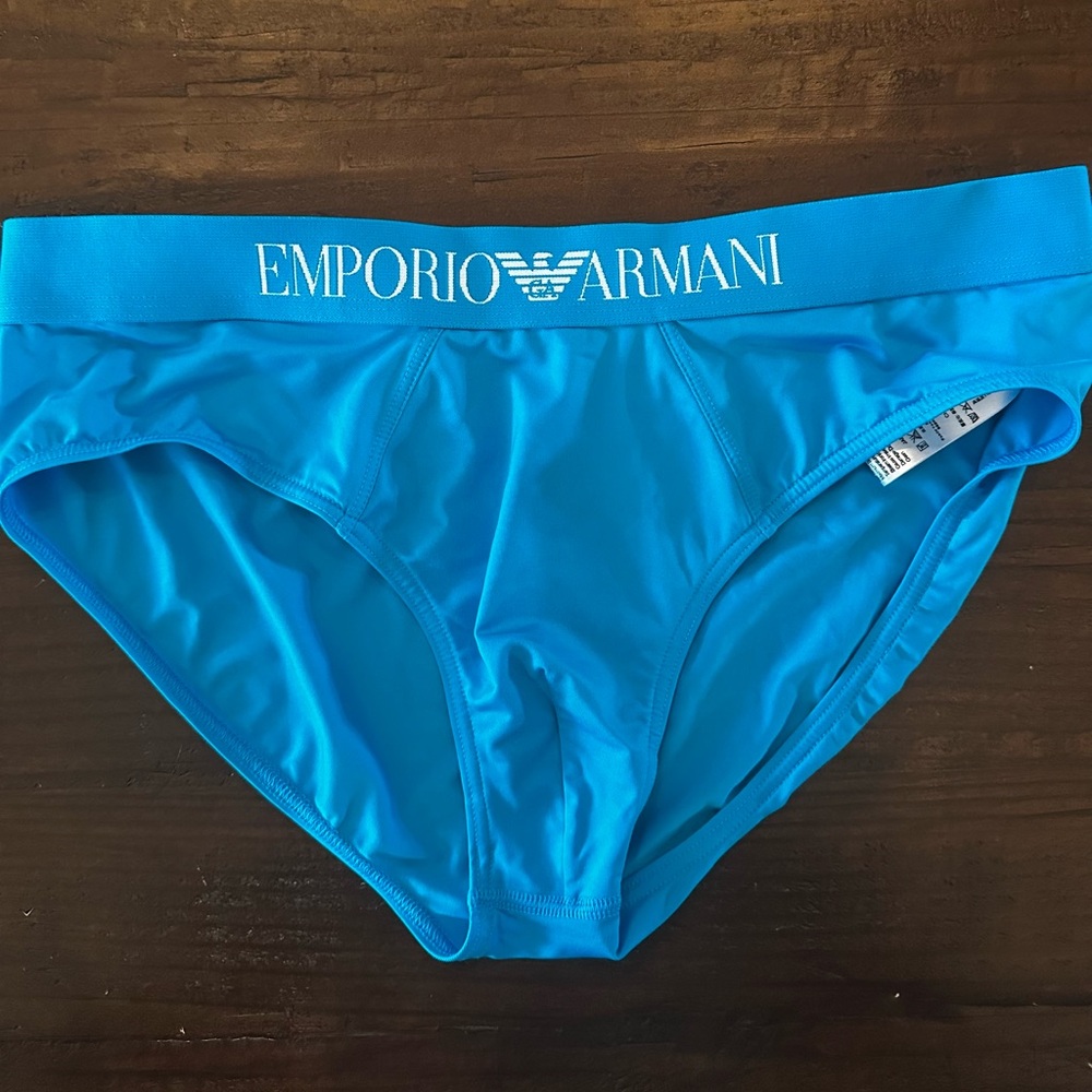 Emporio Armani Silky Aqua Blue Underwear